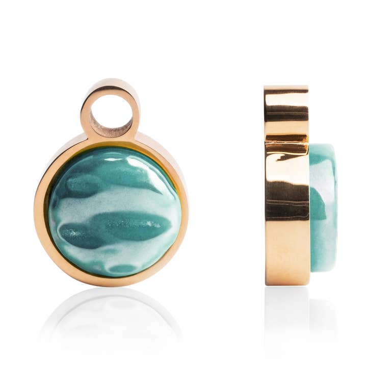 Kreolske vedhæng • rosé/malakitgrøn for engroshandel hos ALEXASCHA