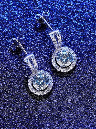 LEAH - Round Moissanite Stud Earrings in Sterling for wholesale by JohnnyB Jewelry