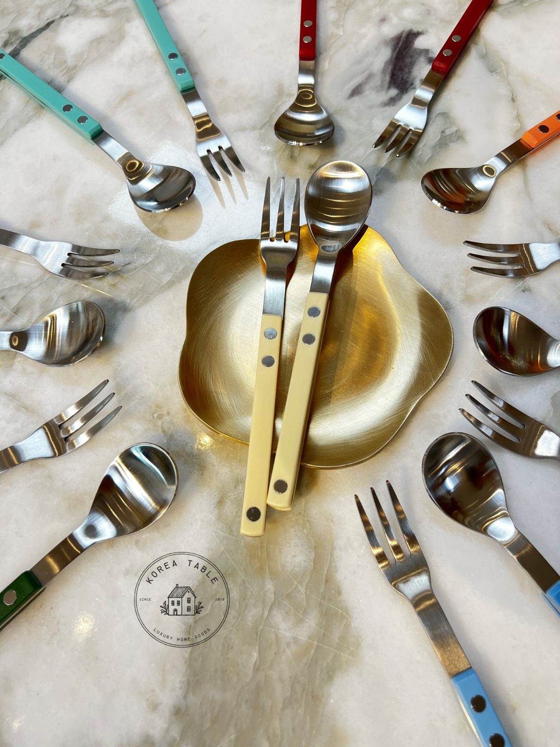 Korea Table - Vente Cuillères à soupe - [BOGEN] Fourchette à thé Sentier en satin - Cuillère à thé0