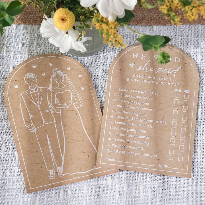 Kate Aspen - Wholesale Card Game - Wedding & Bridal Shower Activity - He Said She Said Game6