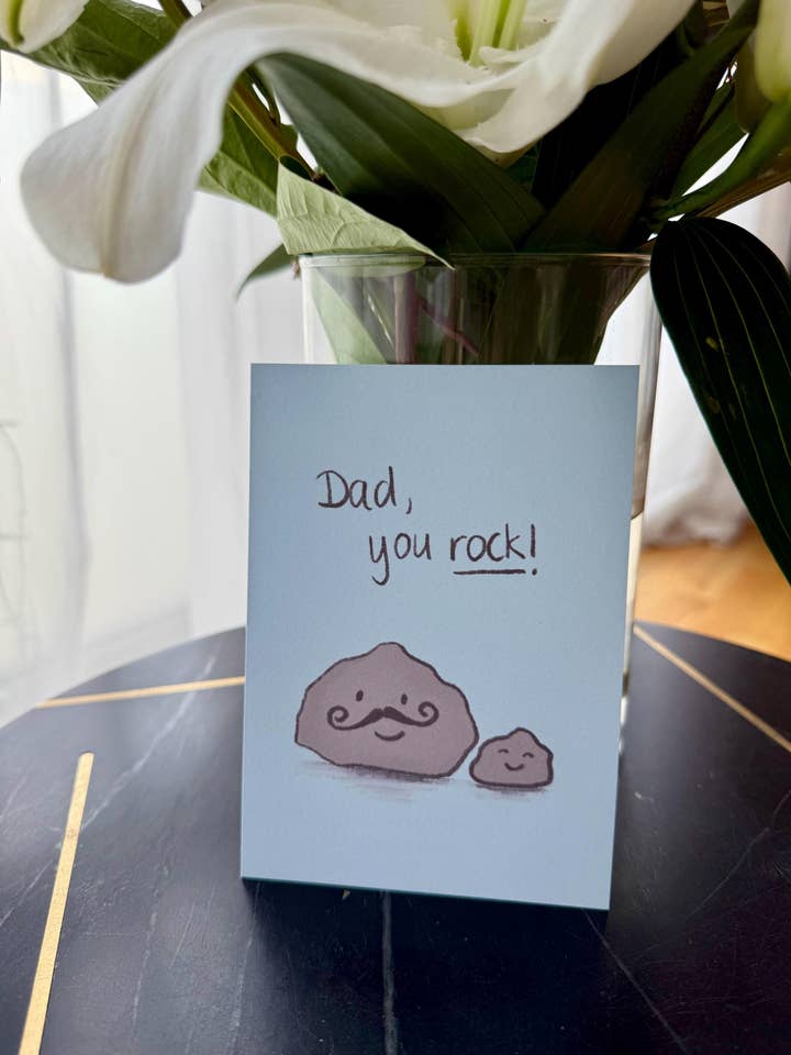 Father's Day Greeting Card - "Dad, you rock!" for wholesale by Chumi Studio