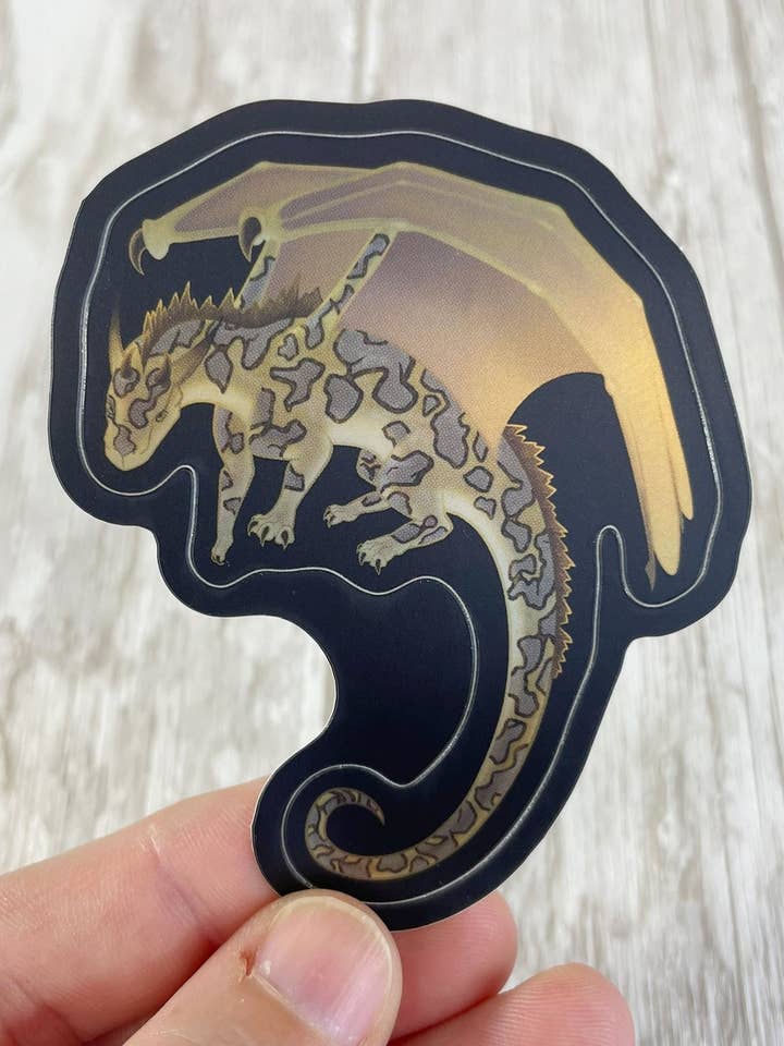 Septarian Mineral Dragon - Holographic Sticker for wholesale by Two Twisted Dragons