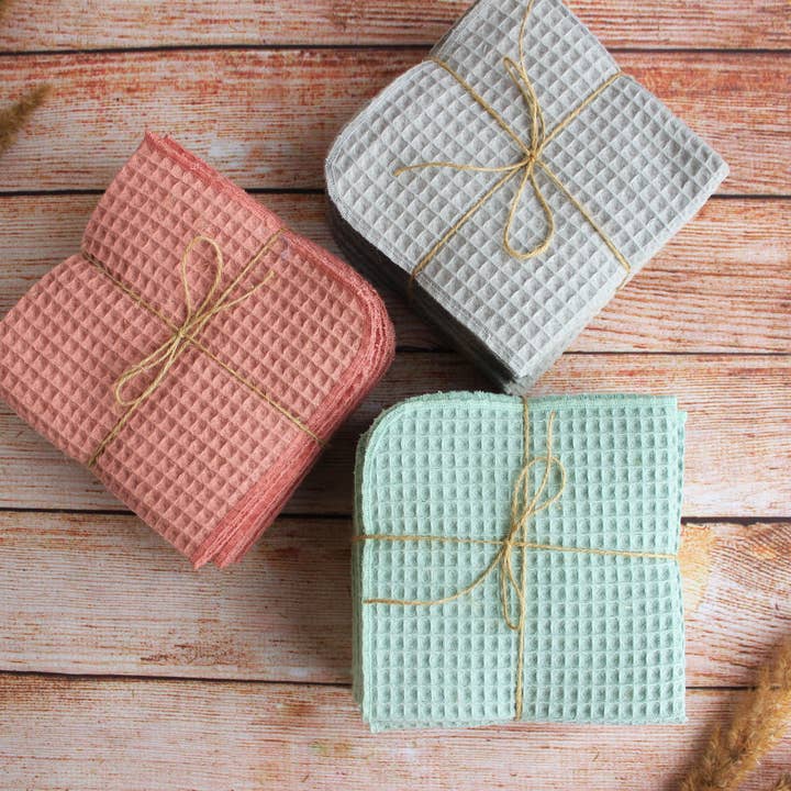 Bloom Pads - Wholesale Dishcloth - Small waffle Towels 5 PACK, Kitchen Dishclothes/choose color2
