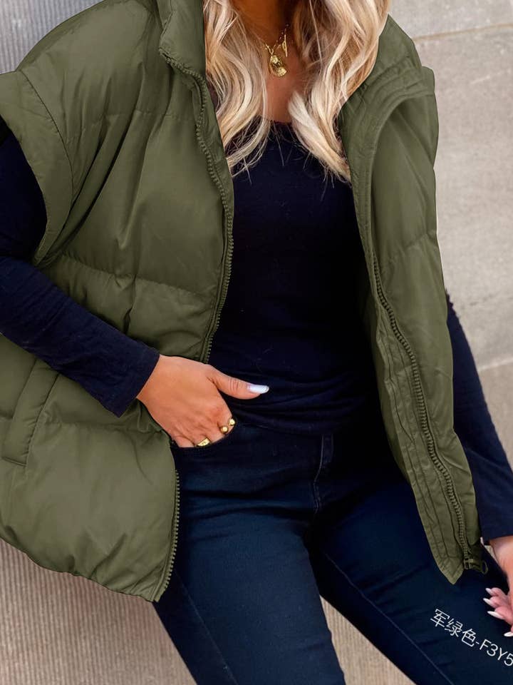 HIDDENBRAND - Wholesale Jacket - Women's - Essential basic oversized puffer vest17