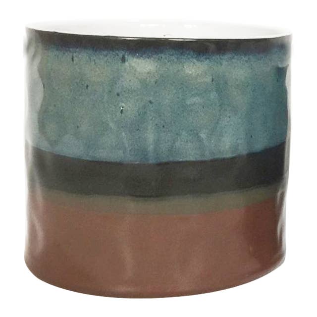 Maceta para flores Charlie Stripe de 6,5" para venta al por mayor de Blue Sky Clayworks