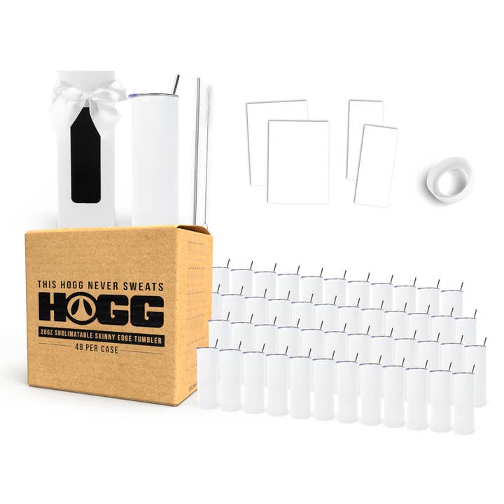 Hogg Outfitters - Wholesale Insulated Mug/Tumbler - 20oz SUBLIMATION SKINNY EDGE TUMBLER GIFT SET (48 UNITS)