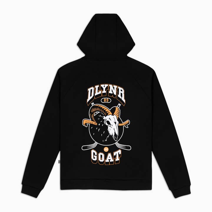 Goat Skull Hoodie, Sort. • Silketryk foran og bagpå for engroshandel hos Dolly Noire