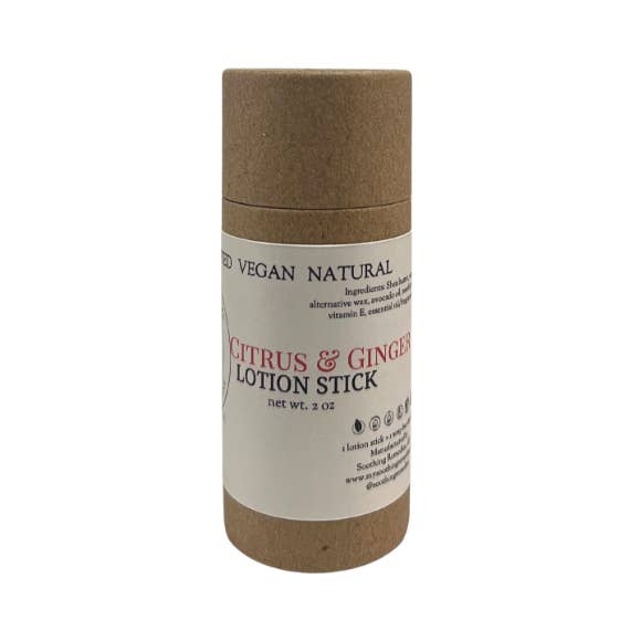 Citrus & Ginger Lotion Stick for wholesale by Soothing Remedies Soap and Candle Company
