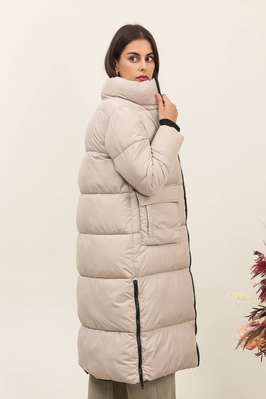 Attrait Paris - Vendita all'ingrosso Piumino - Donna - Giacca imbottita lunga trapuntata con collo alto12