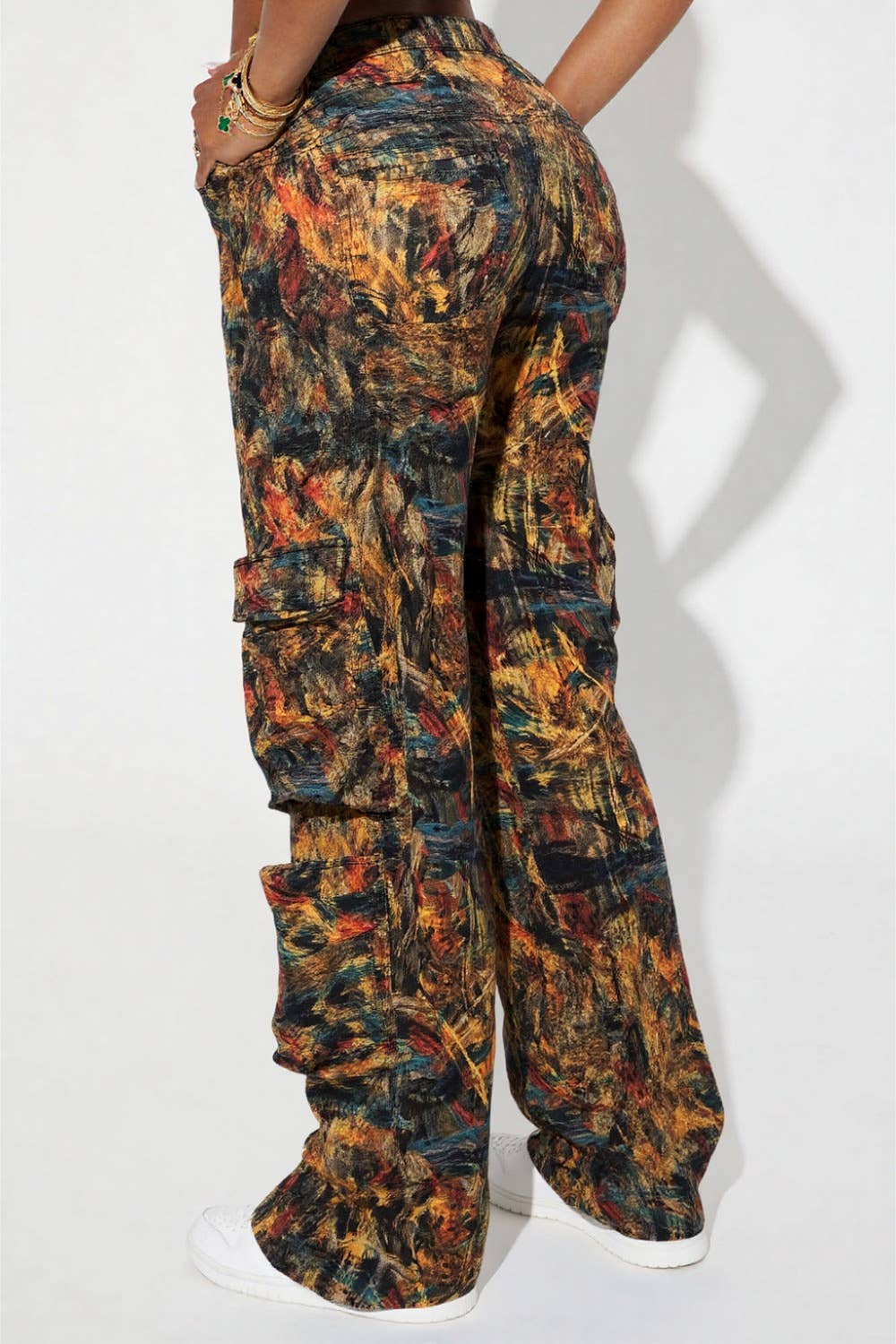 5besties inc - Wholesale Jeans - Women's - TIE DYE PRINT UTILITY CARGO JEANS10