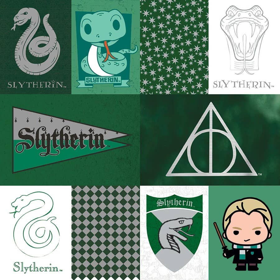 Paper House Productions - Wholesale Craft Supplies - Harry Potter Slytherin Tag Double Sided Embellished Paper1