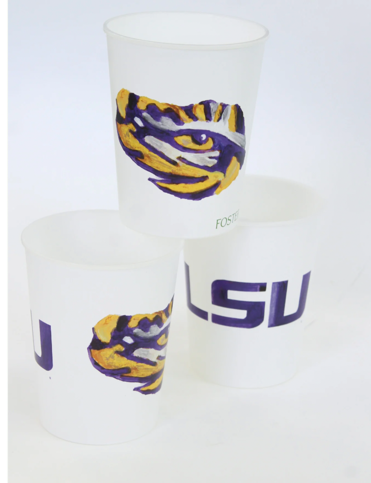 FOSTER - Wholesale Disposable Cup - LSU Tiger Eye Reusable Collegiate Cup Set1