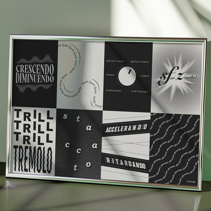 Musical Terms Typography Educational Print for wholesale by Gliss Prints