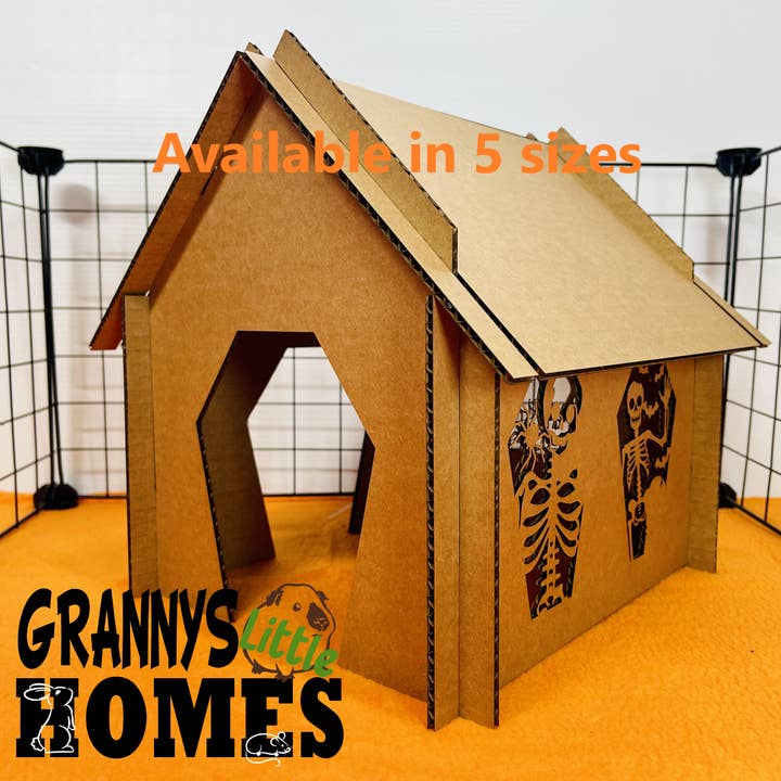 Grannys Little Homes - Wholesale Pet Cave - Cat/Dog - Cardboard Skeleton Coffin Hidey