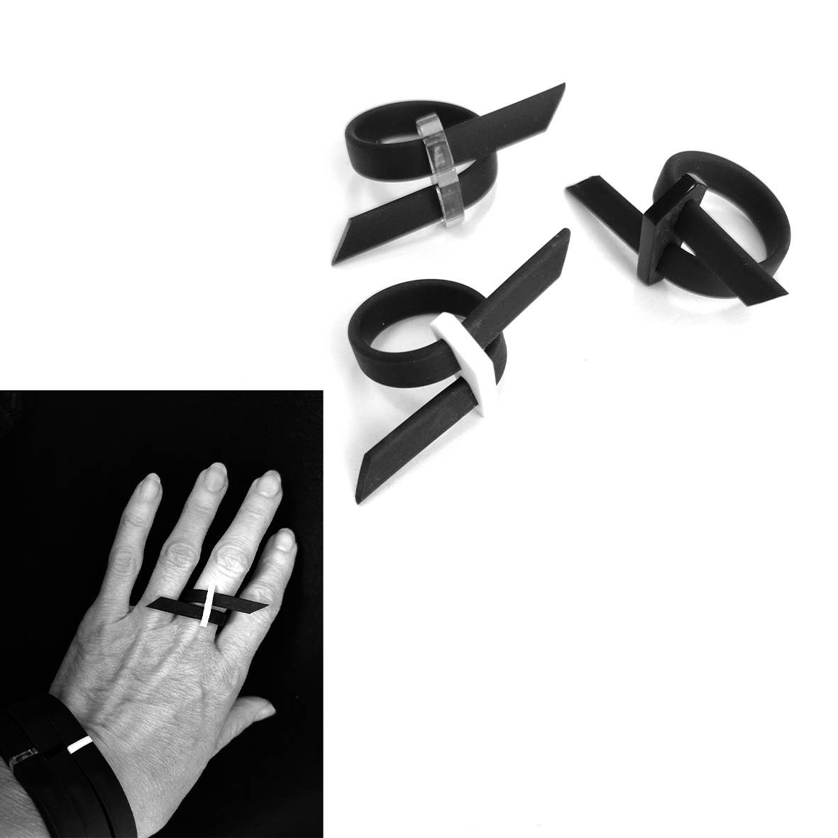 ALEX+SVET – wholesale Band/Stackad Ring – EPHEZE°TRIO - Set med 3 justerbara gummiringar ESSENTIALS3