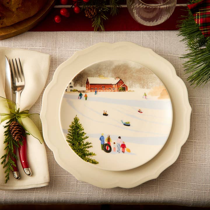 Caskata - Wholesale Salad Plate - Caskata X Felix Doolittle Winter Wonderland Plates, Set of 42