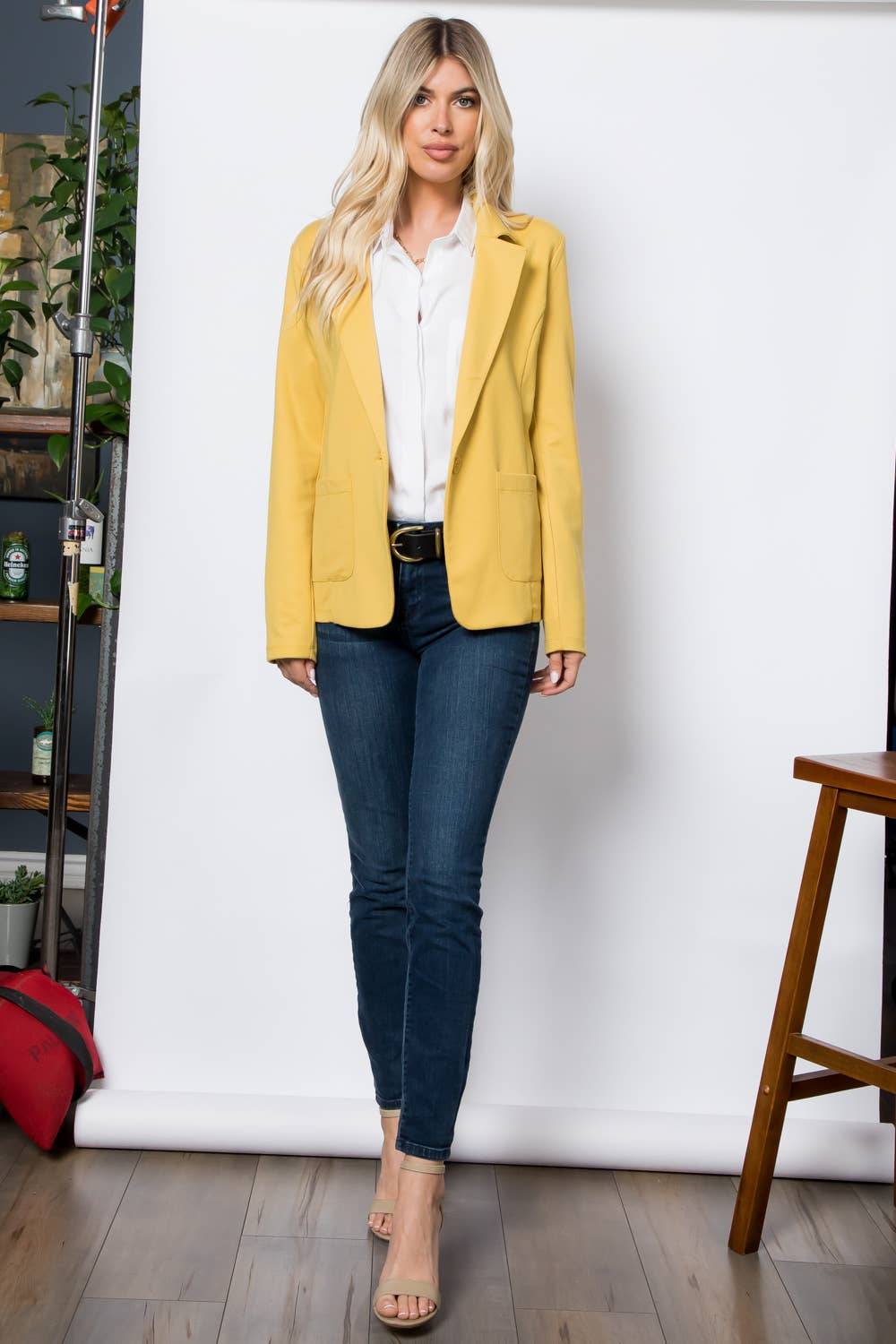 26 International - Wholesale Blazer - Women's - Ponte One Button Front /w Patch Pocket Blazer32