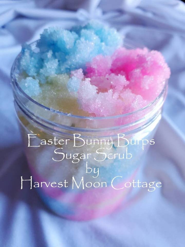 Easter Bunny Burps Sugar Scrub for wholesale by Harvest Moon Cottage Bath and Body