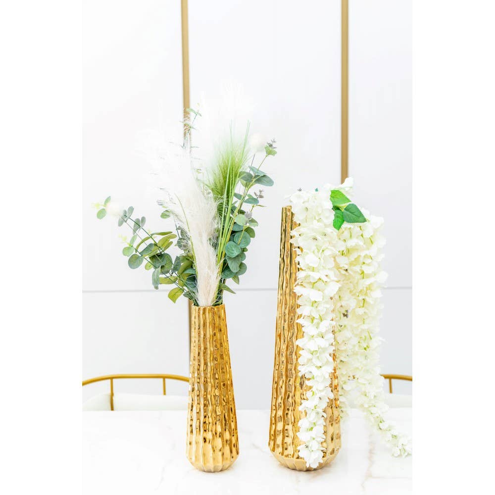 AULICA - Wholesale Vase - Shiny golden vase 10.5x10.5x35.5cm1