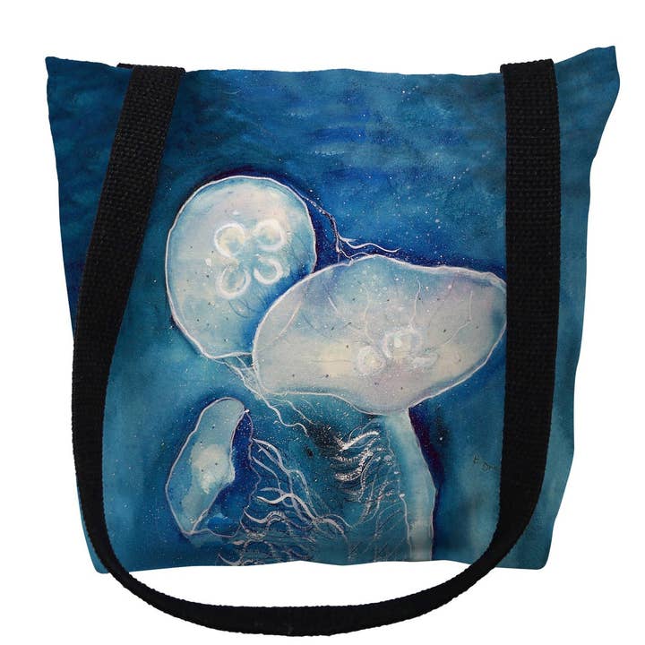 Blue Jellyfish Tote Bag for wholesale by Betsy Drake Interiors