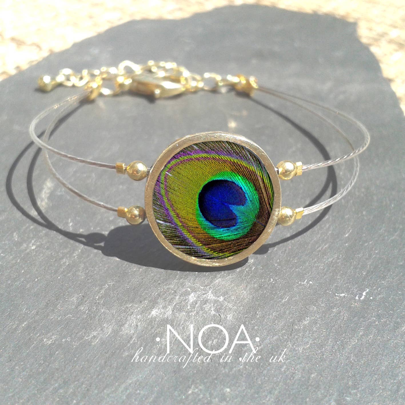 Noa Jewellery – wholesale Charm/dangle bracelet – Round Ceramic Bracelet, Gold Plated Stainless Steel Frame7