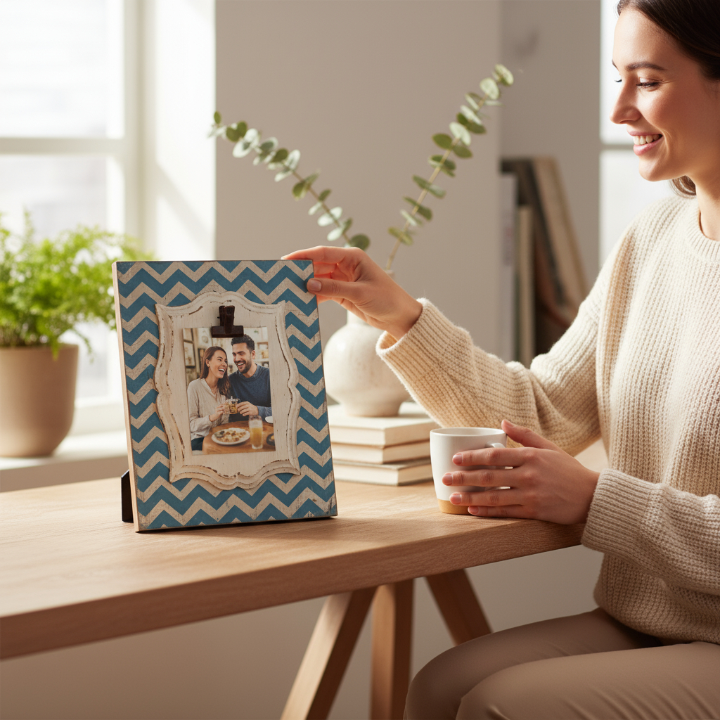 Wilco Home – Großhandel Bilderrahmen – Fotorahmen aus Holz mit Clip, Staffelei, Fotorahmen0