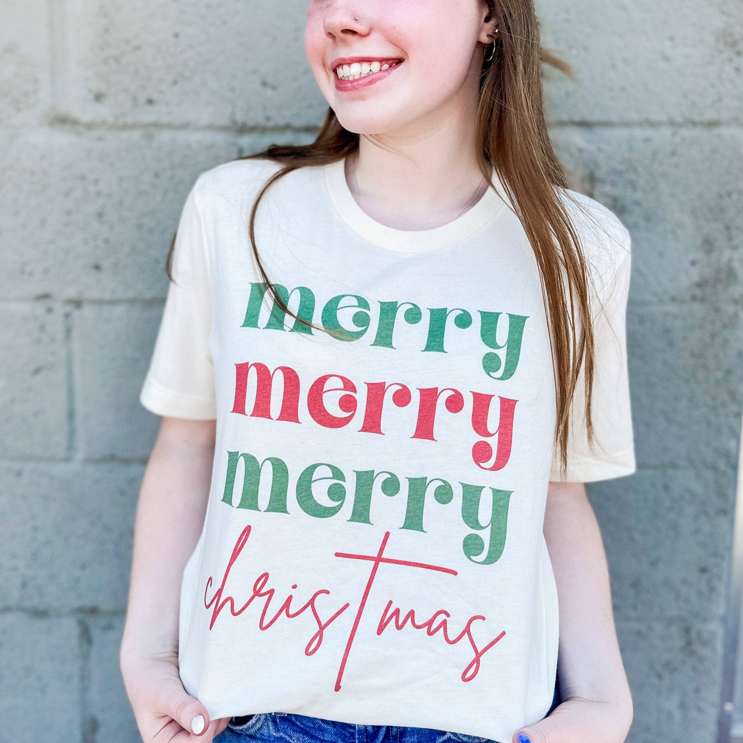 Faith & Life Christian Brands - Vente T-shirt sérigraphié – femme - T-shirt Merry Christmas Christian Christmas0