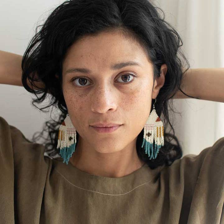 Fair + Simple - Wholesale Tassel Earrings - Beaded Fringe Earrings in Formas2