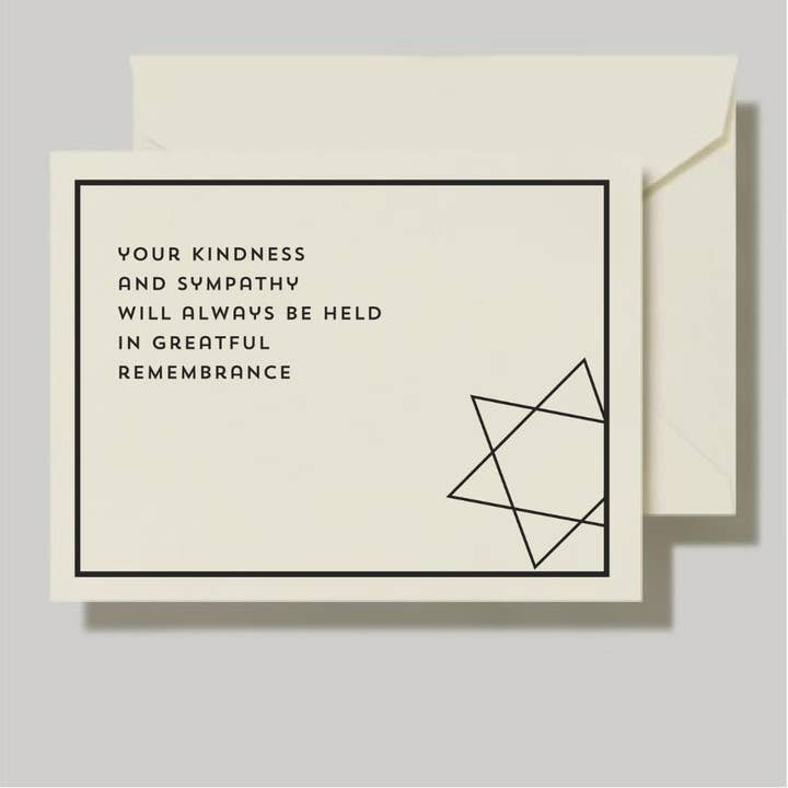 10 Flat Note Cards Set / Modern Star of David for wholesale by Cohen Printing