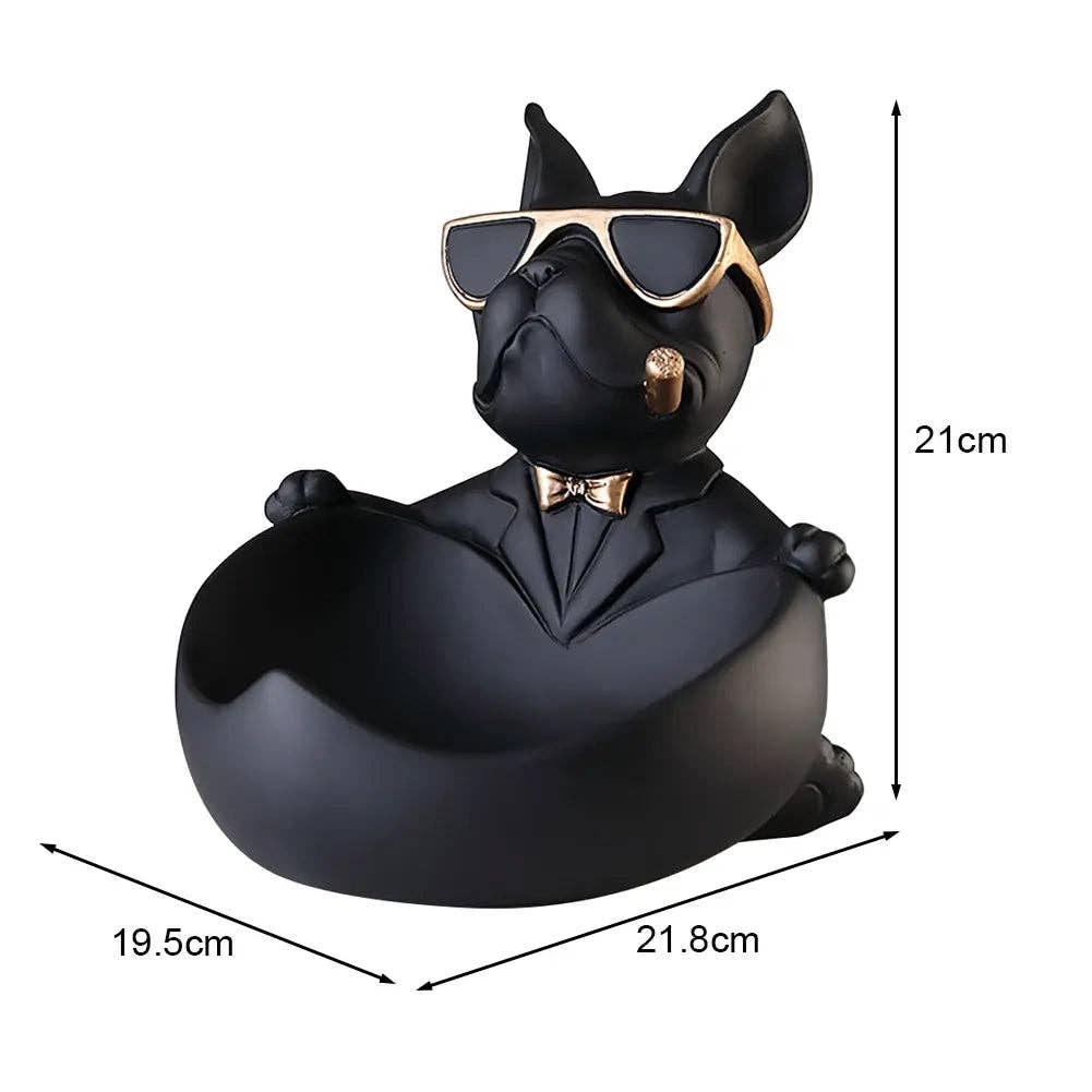 BlakOutlet – wholesale Sculpture – French Bulldog Sculpture Dog Statue with Tray10