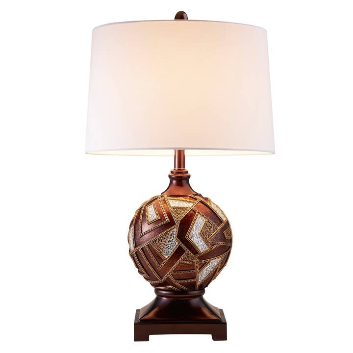 HomeRoots - Wholesale Accent/desk lamp - Brown Metallic Mosaic Design Table Lamp1