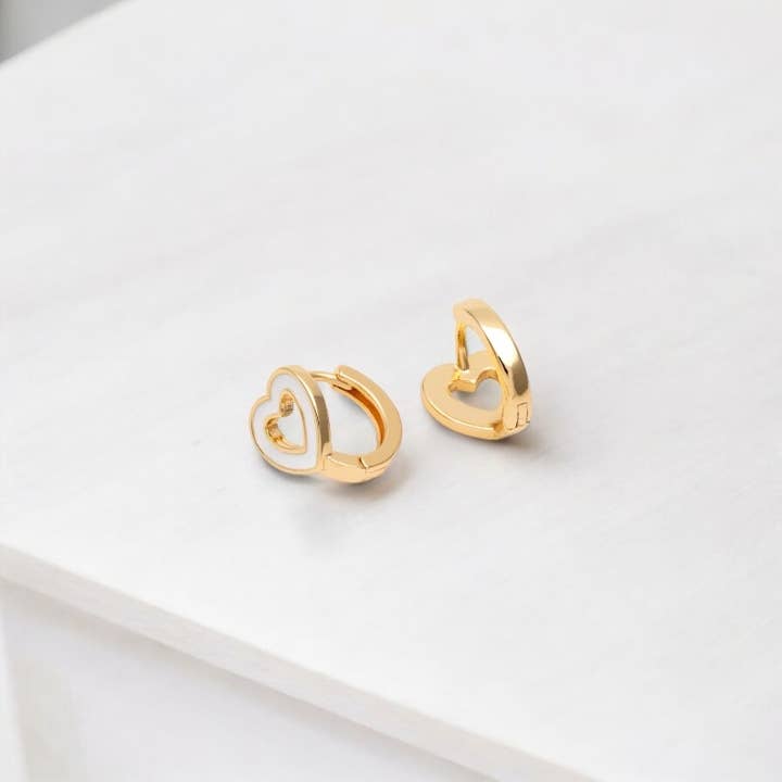 Heart Of Gold | Gold-Plated Huggie Earrings for wholesale by Mood Swing