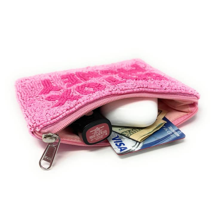 Twine and Love - Wholesale Coin Purse - Women's - Pink Botox Money Small Beaded Pouch3