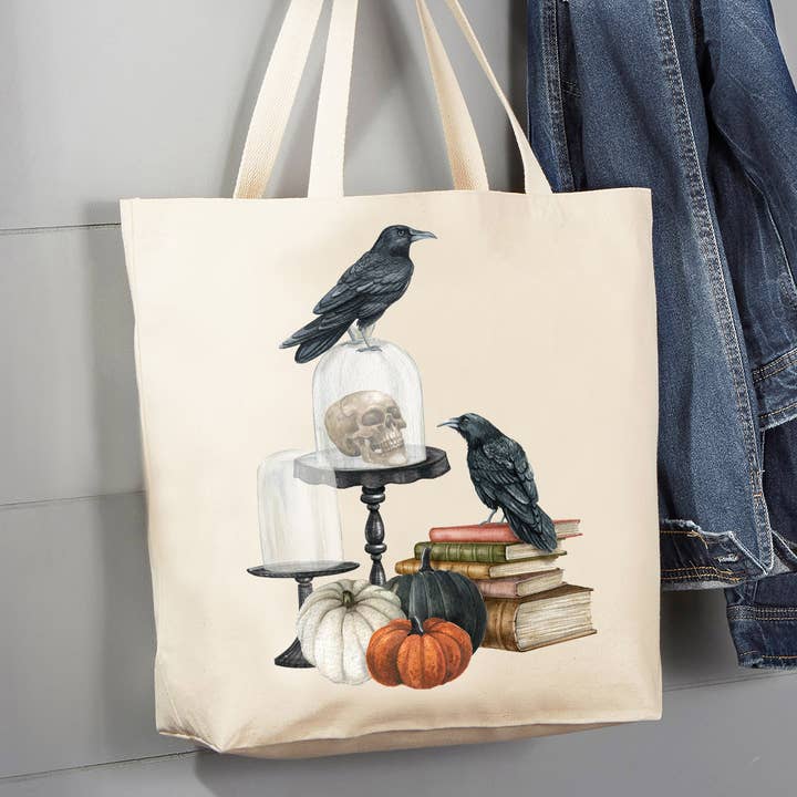 Bolsa de lona para Halloween Black Crow Pumpkins, 12 oz para venta al por mayor de Avery Lane Gifts