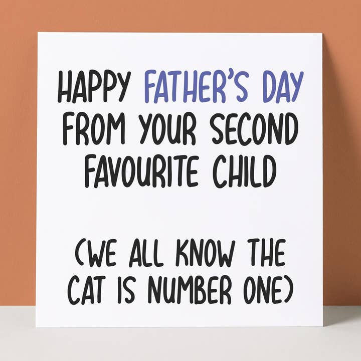 CAT FAVOURITE - FATHER'S DAY CARD for wholesale by Pack a Punch Designs