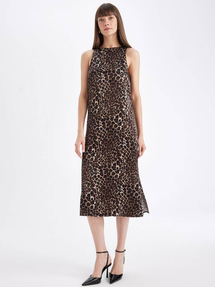 Leopard Design Ærmeløs Kjole for engroshandel hos Virtue Trade