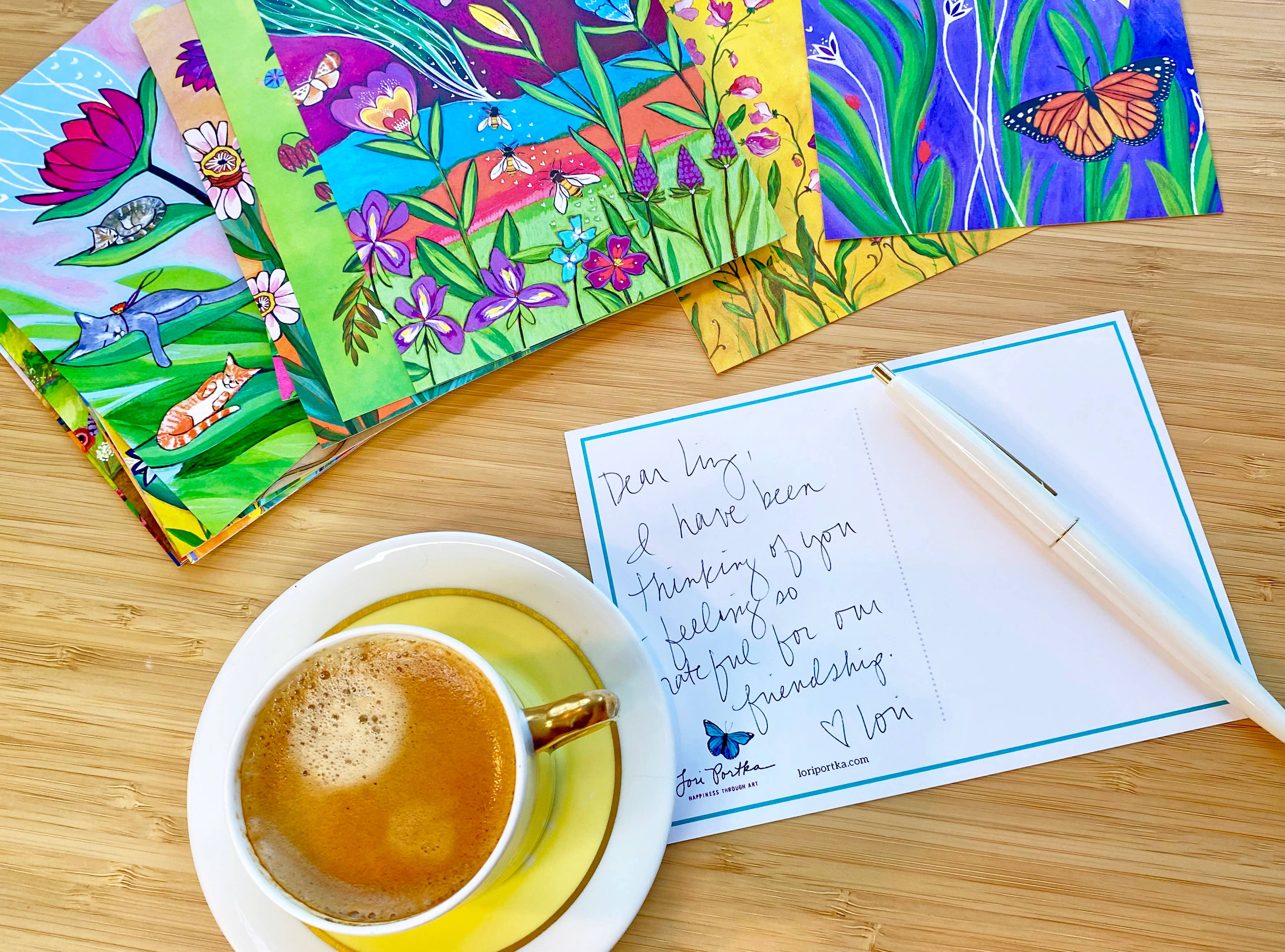 Lori Portka - Happiness Through Art - Vente Assortiment de cartes postales - Pack de cartes postales Vering Love6