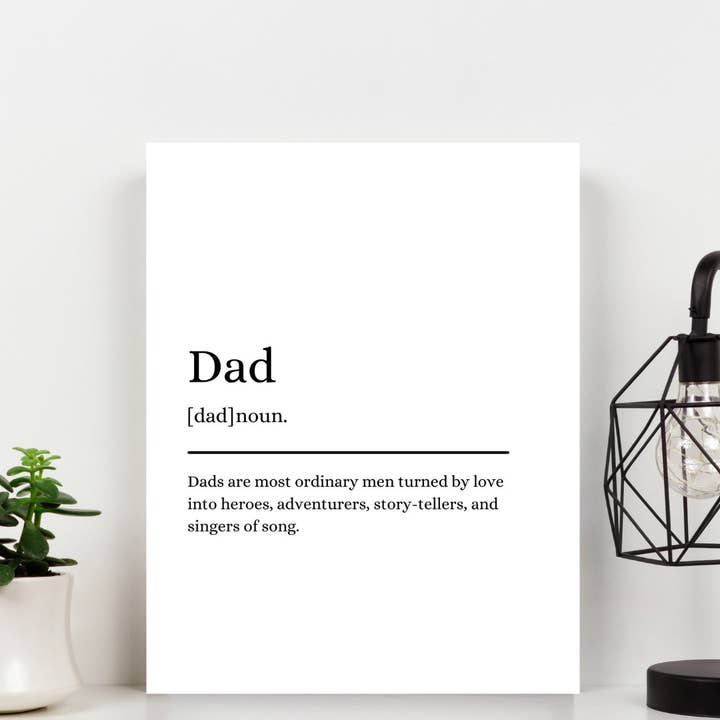 Second Ave Gift Company - Venta al por mayor Ilustración - Second Ave A5 Dad Definition Cite Word Wall Art Print regalo de cumpleaños decoración del