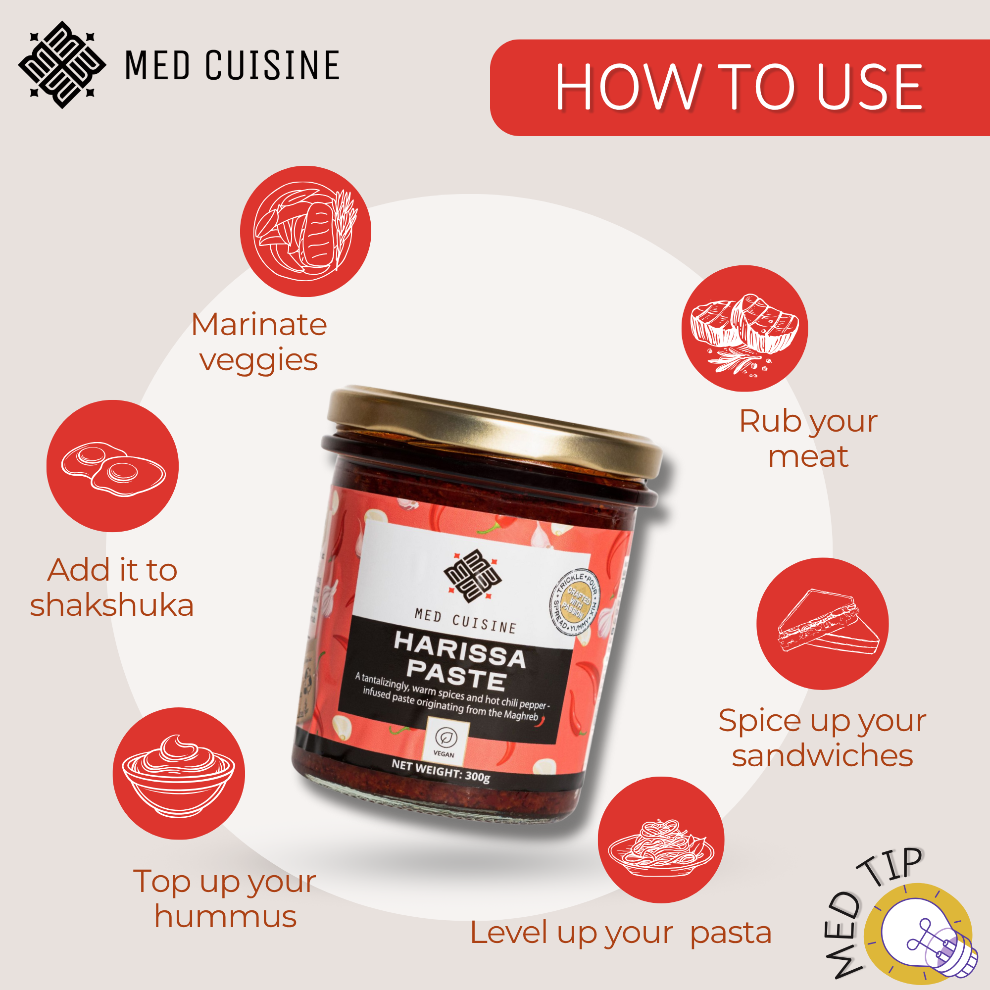Med Cuisine – wholesale Sauce – Harissa Paste - 300GR1