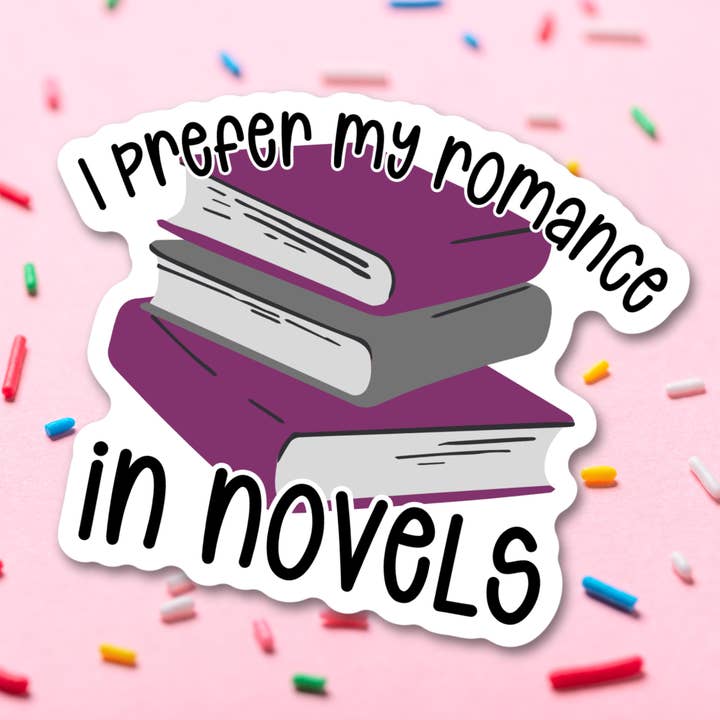 Ace Prefer Romance In Novels Vinyl Sticker for wholesale by Sprinkles Studios