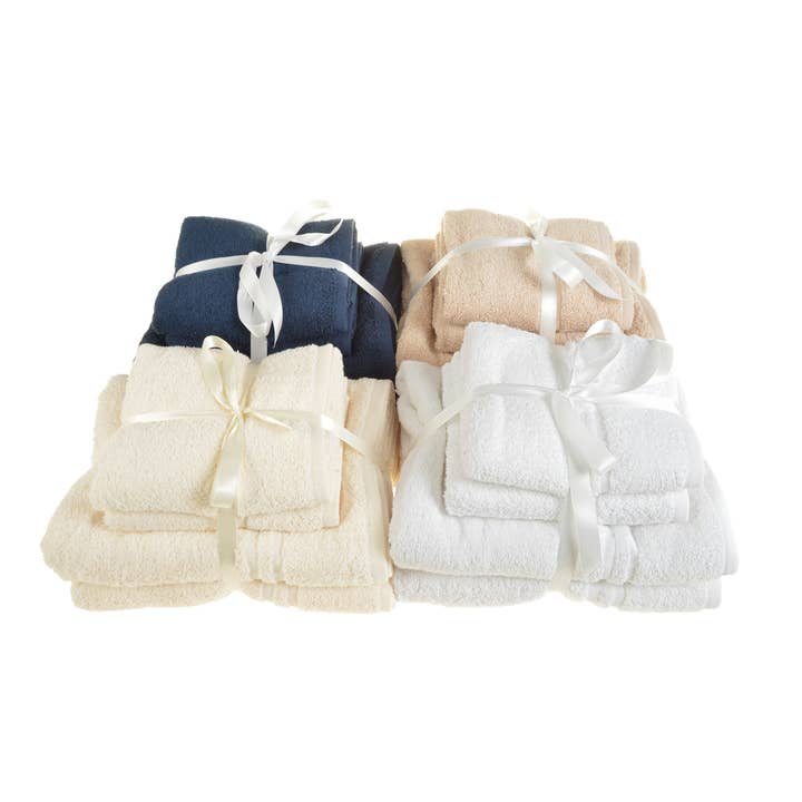 Allure Bath Fashions – wholesale Towel set – Hotel Essentials Cotton Four Piece Towel Set - Ribbon Tied