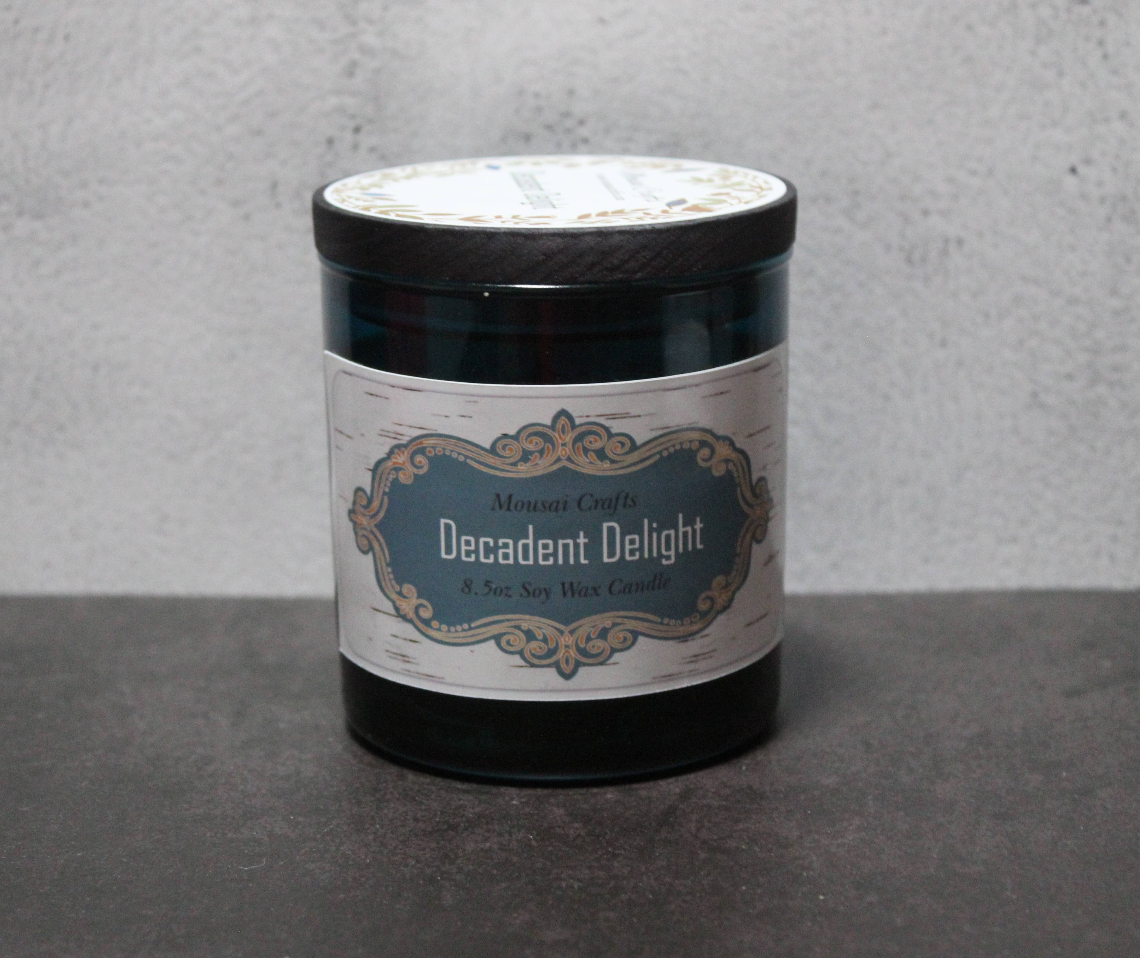 Mousai Crafts - Wholesale Jar/Filled Candle - Decadent Delight 8.5oz Soy Wax Candle2