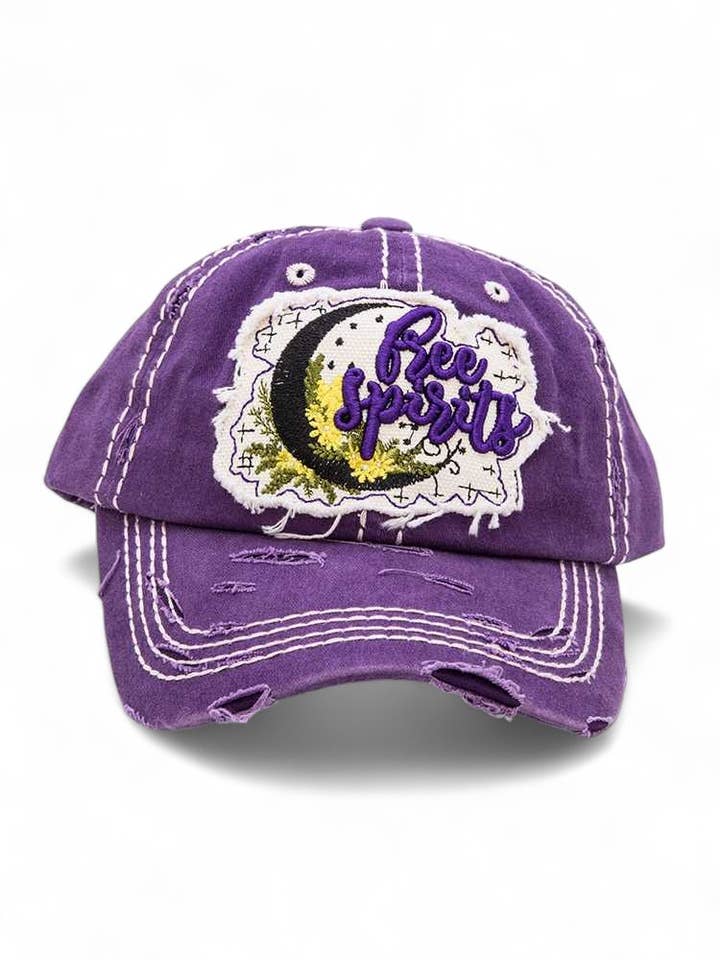 Gorra de algodón bordada Free Spirit para venta al por mayor de Artini Accessories