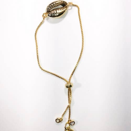 Ela é uma concha de ouro escovado de sereia ajustável por atacado de omibeads