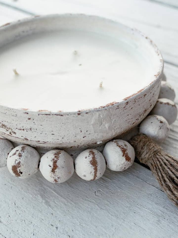 16 oz. Soy Candle in Beaded Bowl for wholesale by Divine Oil Co