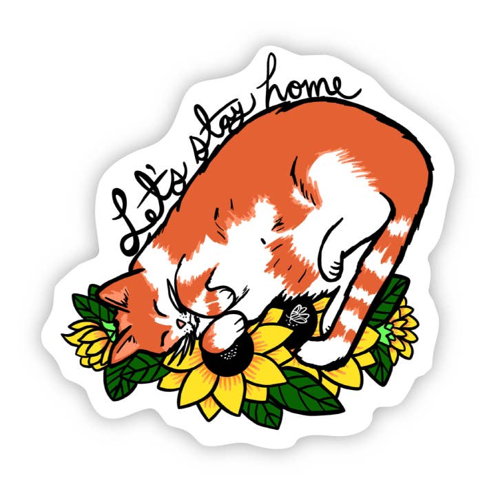 Big Moods - Wholesale Sticker - Let's Stay Home Cat Sticker