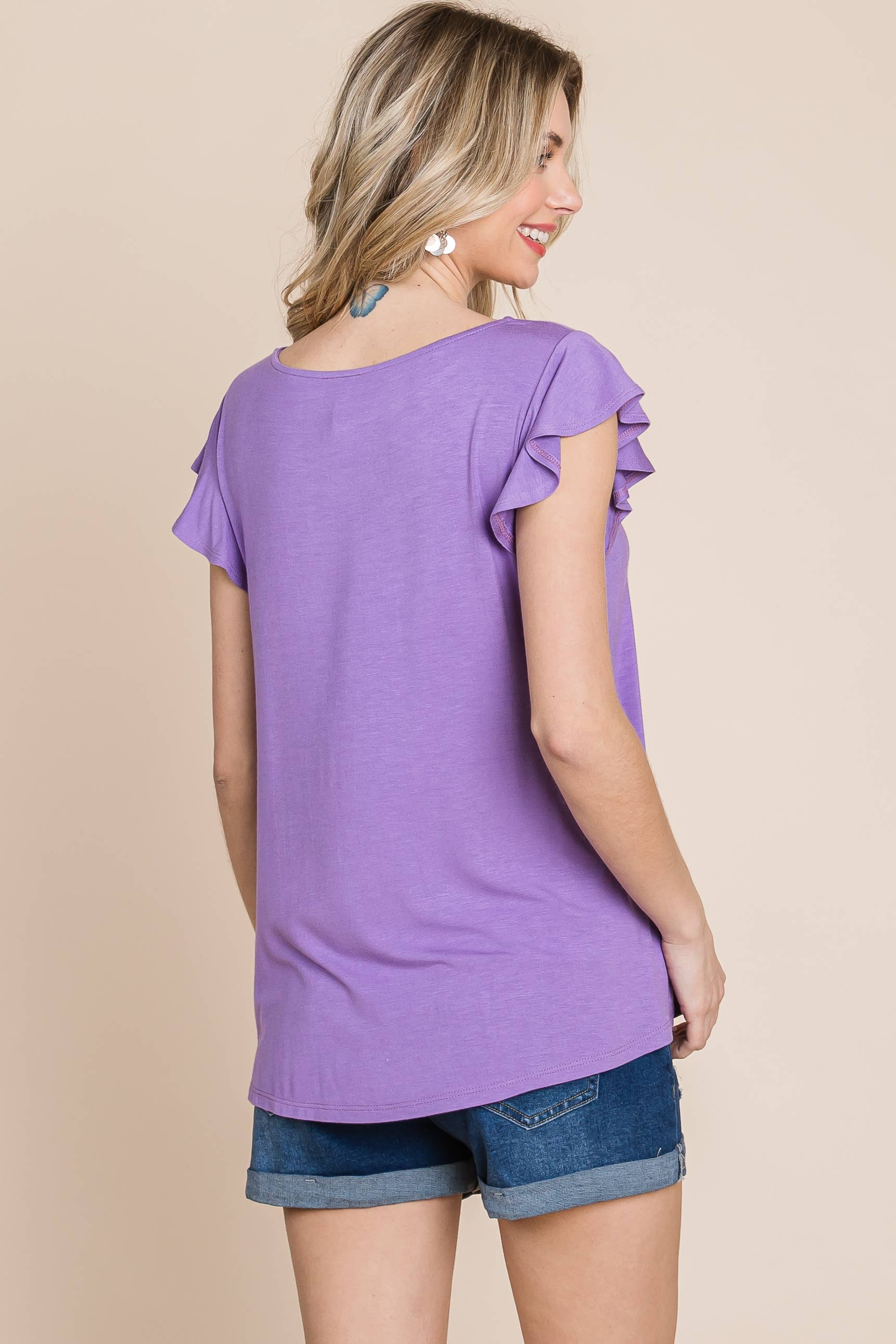 Emerald Collection - Vendita all'ingrosso Tunica - Donna - ETK-8465 Top con maniche a campana in jersey tinta unita14