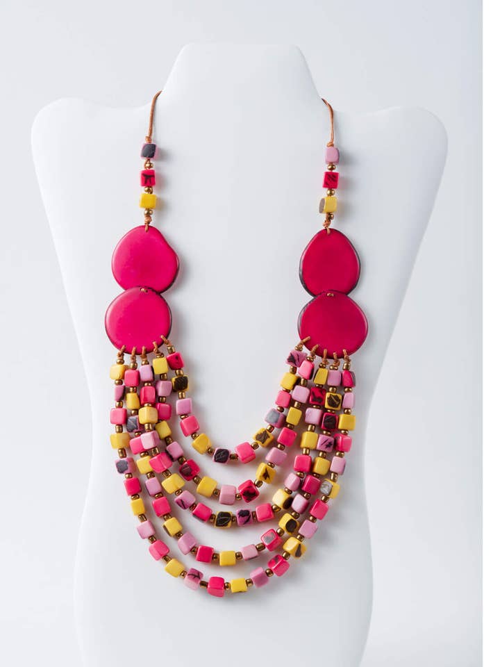 Liss Multi-Strang Organische Tagua Statement-Kette für den Großhandel von TaguArtsy