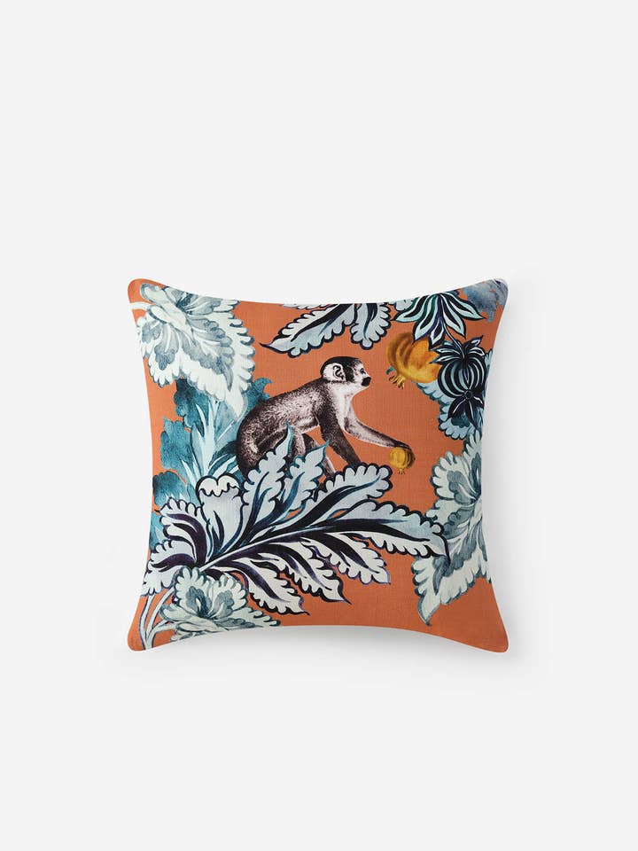 Damask Monkey Throw Pillow for wholesale by Sunday Citizen
