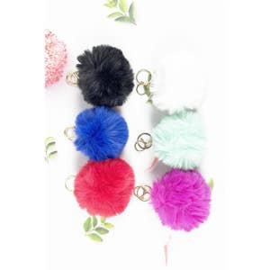 YOY-Cute mini fox fur ball keychain Color 8